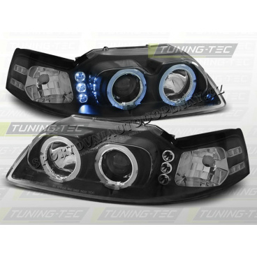 Ford Mustang 1999-04 predné číre svetlá Angel eyes black (LPFO33) Ford Mustang 1999-04 predné číre svetlá Angel eyes black (LPFO33)