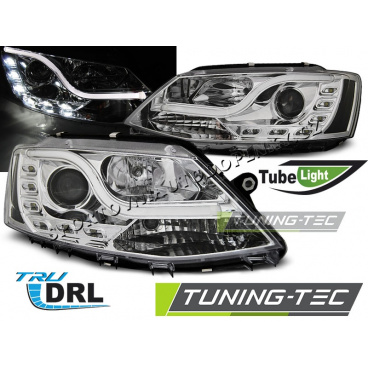 VW Jetta VI 1.2011- predné číre svetlá Tube Light TRU DRL chrome (LPVWL4)