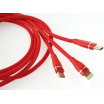 Multikábel do telefónu USB/ 3 konektory (iPhone + iPad, USB typ C a microUSB)