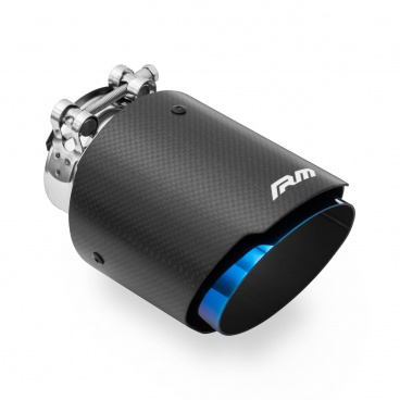 Nerez koncovka výfuku RM s karbón krytom 79/101 mm opálená Nerez koncovka výfuku RM s karbón krytom 79/101 mm opálená