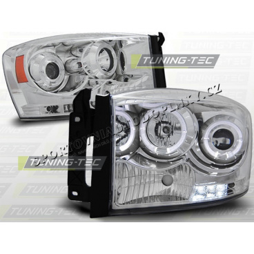 Dodge RAM 2006-08 predné číre svetlá Angel Eyes chrome (LPDO05)