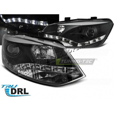 VW Polo 6R 2009-03.14 predné číre svetlá DRL black (LPVWN4) VW Polo 6R 2009-03.14 predné číre svetlá DRL black (LPVWN4)