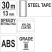 Pásmo meracie oceľové 30m, 13mm
