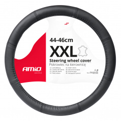 Kožený poťah na volant automobilu XXL 44-46cm SWC-48-XXL AMIO-03549