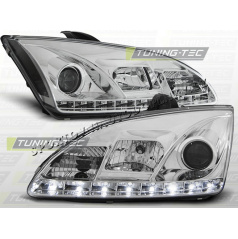 Ford Focus MK2 2004-08 predné číre svetlá daylight LED chrome (LPFO20)