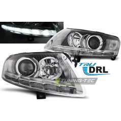 Audi A6 C6 04.2004-08 predné číre svetlá Xenon Daylight chrome DRL (LPAUA9)
