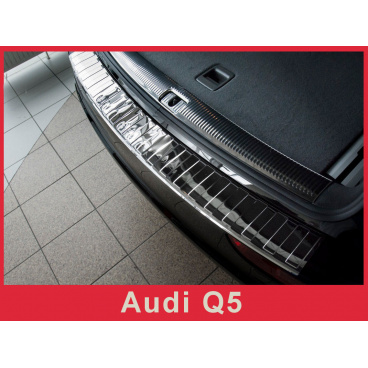 Nerez kryt- chrómovaná ochrana prahu zadného nárazníka Audi Q5 2008+ Nerez kryt- chrómovaná ochrana prahu zadného nárazníka Audi Q5 2008+