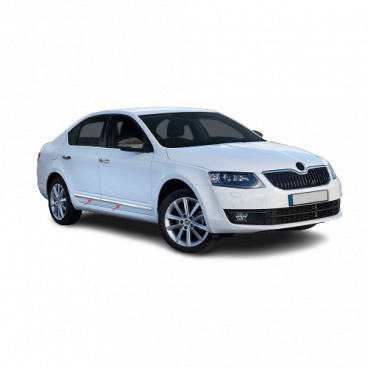 Nerez leštené bočné lišty dverí 4 ks Omtec s podlepením Škoda Octavia III