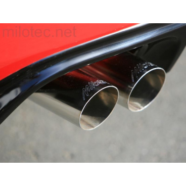 Zadný tlmič výfuka s guľatou koncovkou 2x76 mm, ušľachtilá oceľ, Škoda Fabia II., Roomster Zadný tlmič výfuka s guľatou koncovkou 2x76 mm, ušľachtilá oceľ, Škoda Fabia II., Roomster