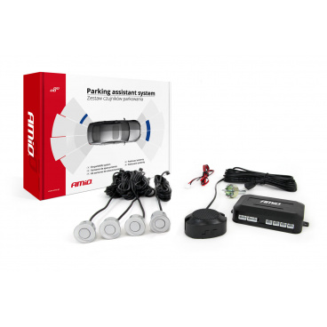 Parkovací systém s akustickou signalizáciou 4 strieborné senzory Parkovací systém s akustickou signalizáciou 4 strieborné senzory