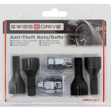 BUTZI poistné skrutky (2 bezpečnostné orechy) M14X1,5 čierne s uchytením do kužeľa BUTZI poistné skrutky (2 bezpečnostné orechy) M14X1,5 čierne s uchytením do kužeľa