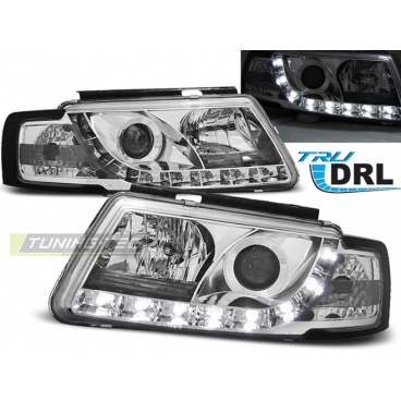 VW Passat B5 3B 11.96-08.00 predné číre svetlá TRU DRL chrome (LPVWD6)