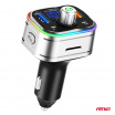 FM vysielač do auta 2×USB-A 1×USB-C microSD 12V 24V AMIO-04652