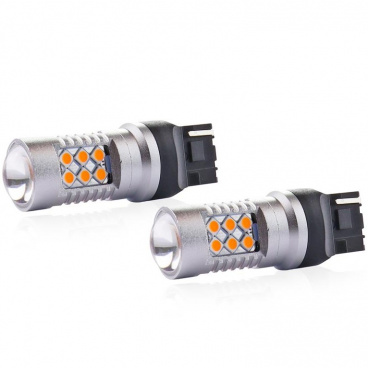 Žiarovky T20 24 SMD CAN BUS (s odporom) oranžová 5600K - 2 ks Žiarovky T20 24 SMD CAN BUS (s odporom) oranžová 5600K - 2 ks