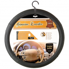 Poťah volanta kožený čierny 42 cm