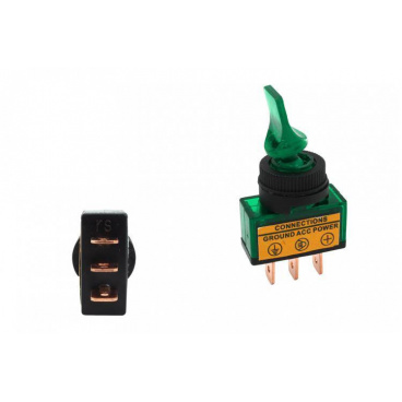 Prepínač Toggle Led Green