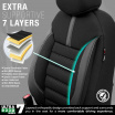 Kompletná sada poťahov na autosedačky OTOM LIMITED 102 ČIERNA/SIVÁ 3-ZIP