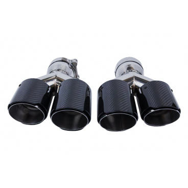 Koncovka tlmiča 89mmx2 vstup 76mm Carbon Gloss Sada