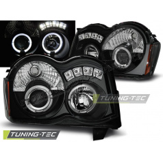 Chrysler Jeep Grand Cherokee 2008-10 predné číre svetlá Angel Eyes black (LPCH16)