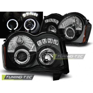 Chrysler Jeep Grand Cherokee 2008-10 predné číre svetlá Angel Eyes black (LPCH16)