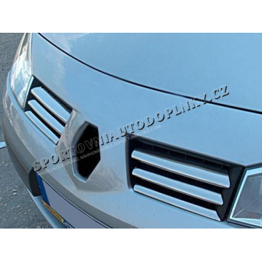 Renault Megane II 03-06 - nerez chrom lišty přední masky - OMSA LINE Renault Megane II 03-06 - nerez chrom lišty přední masky - OMSA LINE