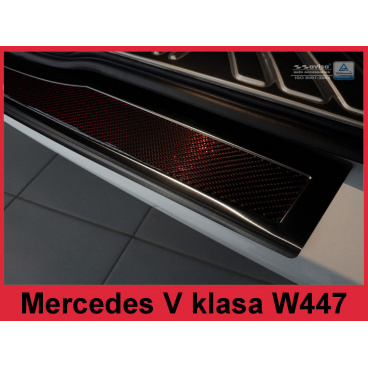 Nerez kryt-čierna ochrana prahu zadného nárazníka Mercedes V W447 2014+ Nerez kryt-čierna ochrana prahu zadného nárazníka Mercedes V W447 2014+