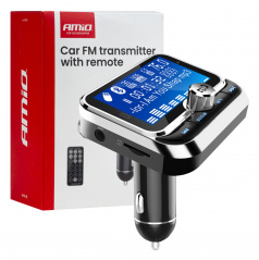 FM vysielač do auta s diaľkovým ovládaním 2×USB-A 12V 24VAMIO-04657