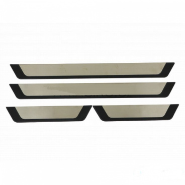 Nerez vnútorné kryty prahov dverí s plastovou podložkou s podlepením Škoda Fabia 2015+ Nerez vnútorné kryty prahov dverí s plastovou podložkou s podlepením Škoda Fabia 2015+