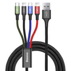 Kábel USB 4v1 na 2x Lightning, USB-C, micro USB Baseus Fast 3,5A 1.2m