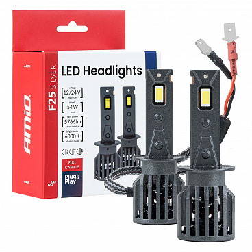 Automobilové LED žiarovky F25 SILVER FULL CANBUS 54W H1 12V 24V AMIO-04701