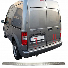 Leštený nerezový kryt hornej hrany zadného nárazníka Ford Transit Connect I / Tourneo Connect I 2003-13
