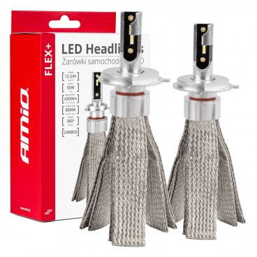 Automobilové LED žiarovky série FLEX+ H4/H19 6000K 12V 24V Canbus AMIO-03657
