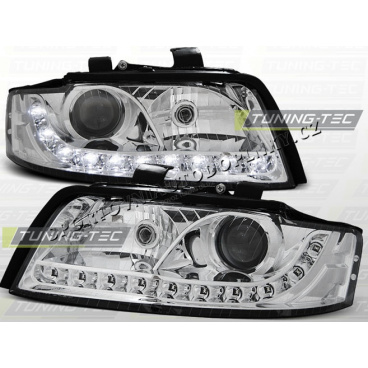 AUDI A4 (B6) 2000-04 Predné číre svetlá DAYLIGHT LED CHROME (LPAU63)