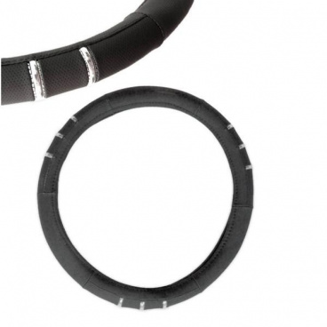 Poťah na volant - Strip black / chróm Poťah na volant - Strip black / chróm