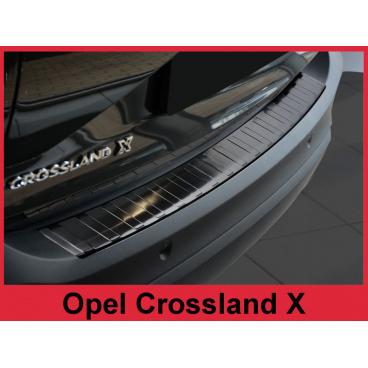 Nerez kryt- čierna ochrana prahu zadného nárazníka Opel Crossland X 2017+ Nerez kryt- čierna ochrana prahu zadného nárazníka Opel Crossland X 2017+