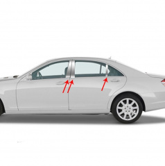 Nerez čirne kryty okenných stĺpikov Mercedes S W221 2005-13