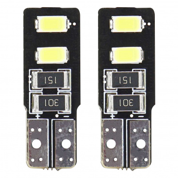 Žiarovky 4 SMD 2835 LED T10 (W5W) 12V biela CAN-BUS krátka Žiarovky 4 SMD 2835 LED T10 (W5W) 12V biela CAN-BUS krátka