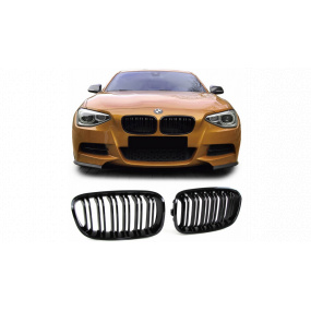 Gril BMW 1 F20 F21 dvojité rebrá Gloss Black