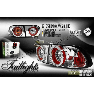 Honda Civic Coupe 2 DR 1996-2000 Depo chrome L.E.D. zadné číre lampy