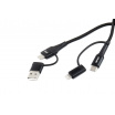Kábel USB USB-C 3v1 iPhone Lightning USB USB-C 1m UC-15 AMIO-02547