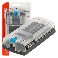 Skrinka s poistkami s negatívnou lištou skrutkové konektory 12 zásuviek AMIO-03834