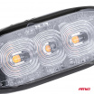 Výstražná plochá blikajúca lampa 3 LED R65 R10 12-24V AMIO-02297