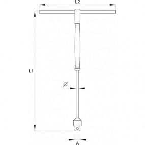Klíč nástrčný 3/8" (9,5 mm) s rukojetí typ "T"