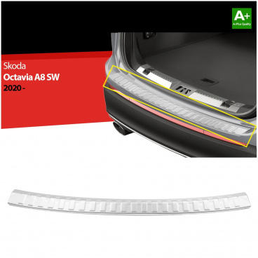 Nerez kryt hornej hrany zadného nárazníka Škoda Octavia 4 kombi 2019+ Nerez kryt hornej hrany zadného nárazníka Škoda Octavia 4 kombi 2019+