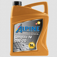 Syntetický motorový olej Alpine 0W-20 Longlife IV 1 alebo 5 litrov