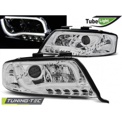 AUDI A6 05.1997-05.2001 Predné číre svetlá LED TUBE LIGHTS CHROME (LPAU91)