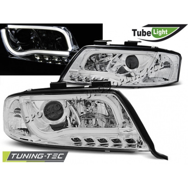 AUDI A6 05.1997-05.2001 Predné číre svetlá LED TUBE LIGHTS CHROME (LPAU91)