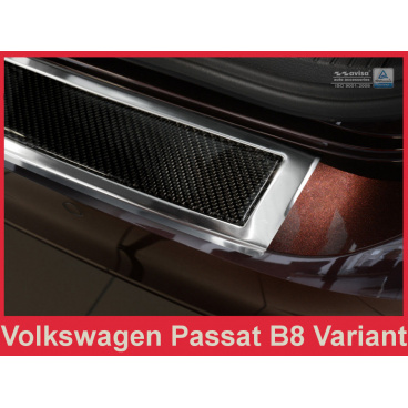 Carbon kryt ochrana prahu zadného nárazníka Volkswagen Passat B8 2014+ Carbon kryt ochrana prahu zadného nárazníka Volkswagen Passat B8 2014+