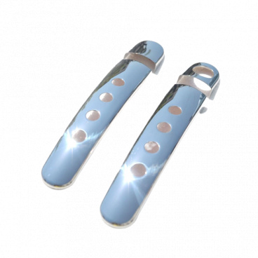 Nerez leštené kryty kľučiek dierované Omtec 4 ks (predné dvere)