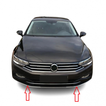 Nerez 3-dielna nerez spodná lišta predného nárazníka VW Passat B8,5 2019+ Nerez 3-dielna nerez spodná lišta predného nárazníka VW Passat B8,5 2019+